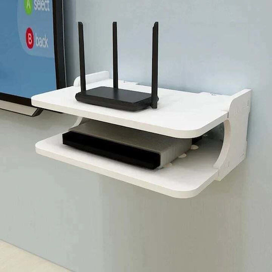 Router Accessories Holder 20 X 30 Cm 2 Compartments Pvc Matte Finish White