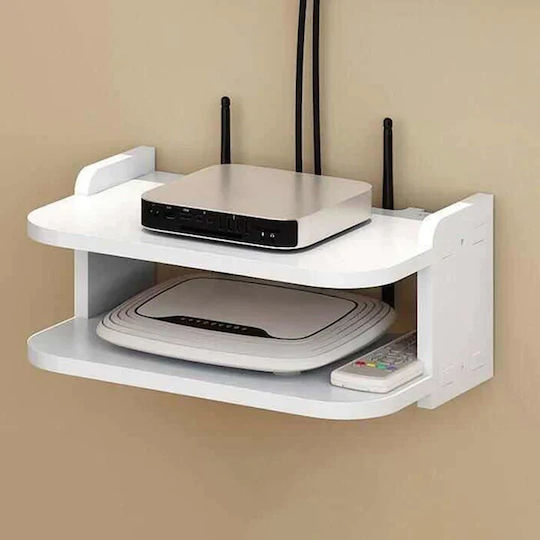 Router Accessories Holder 20 X 30 Cm 2 Compartments Pvc Matte Finish White