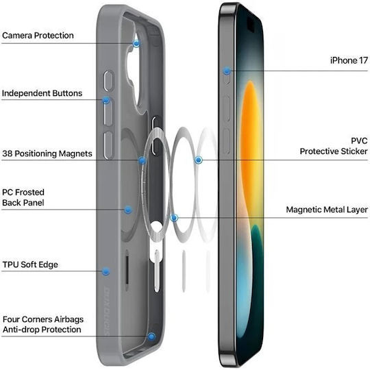 Dux Ducis Back Cover Plastic / Silicone Gray (iPhone 17)