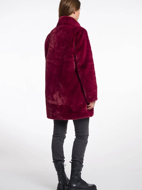 Women's Short Fur Bordeaux