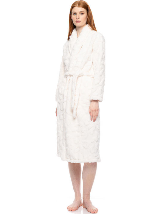 Pink Label Зимна Дамска Халат White