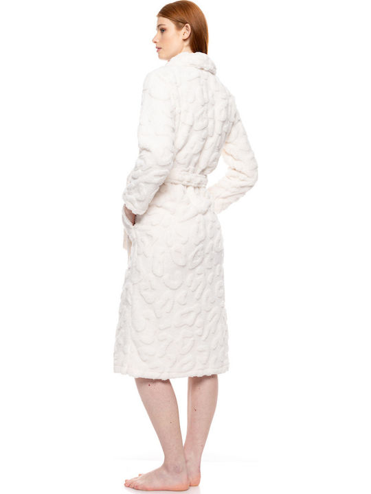 Pink Label Зимна Дамска Халат White