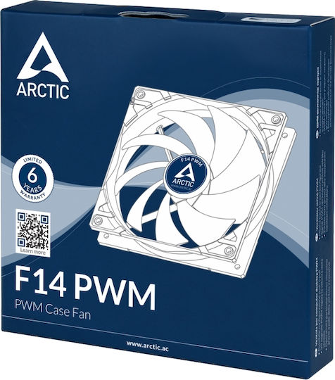 Arctic F14 PWM Gehäuselüfter 140mm mit Verbindung 4-Pin 1Stück Black/White
