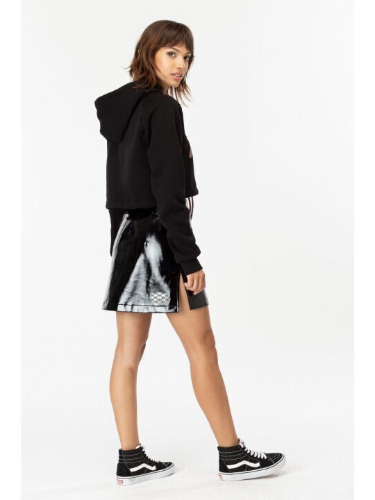 Cropped Women's Sweatshirt Hooded Black