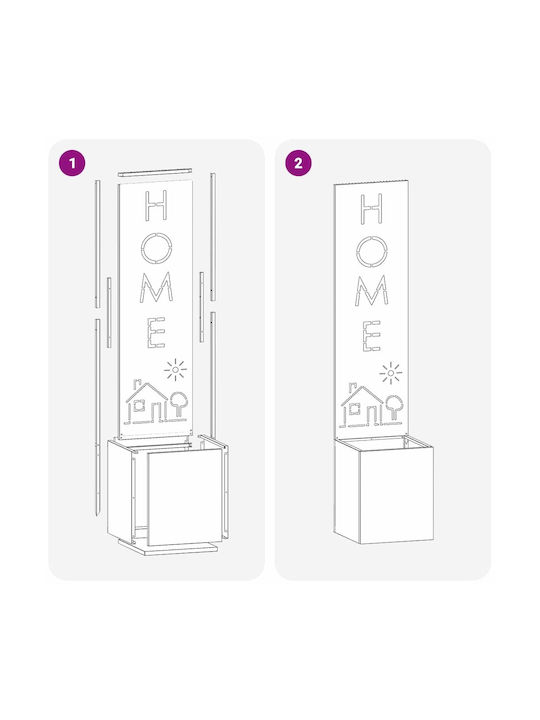 vidaXL Ghiveci Metal Silver 32x140x140cm.