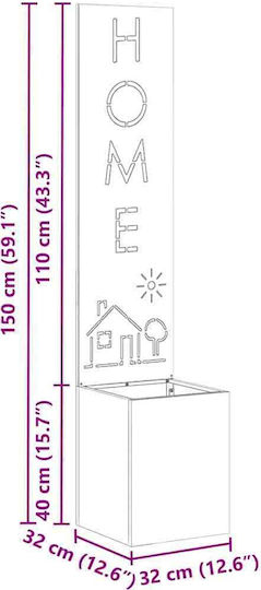 vidaXL Саксия Метал Silver 32x140x140см.