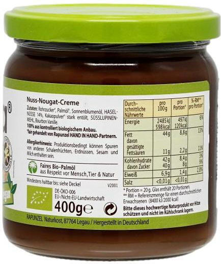 Rapunzel Vegan Πραλίνα Bionella με Κακάο 400gr