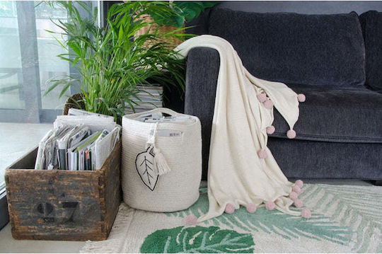 Lorena Canals Decorative Basket Fabric with Handles Ecru 30x30x30cm