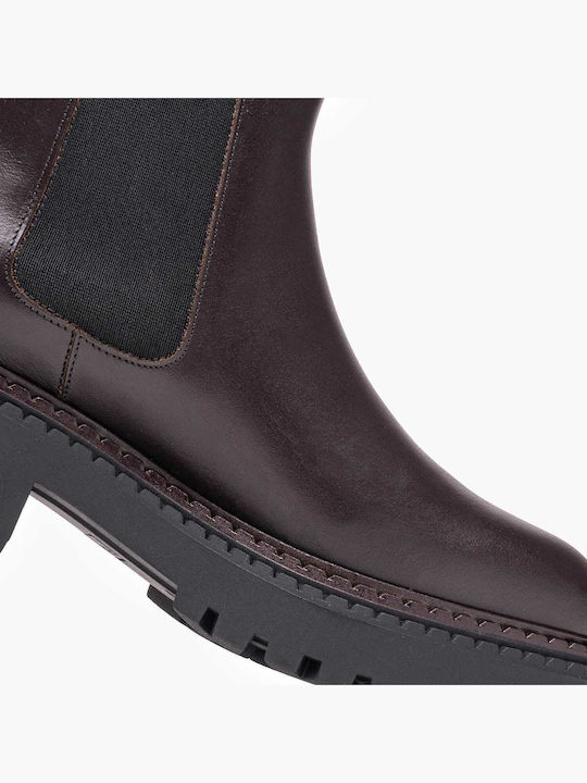 Leather Women's Ankle Boots Brown