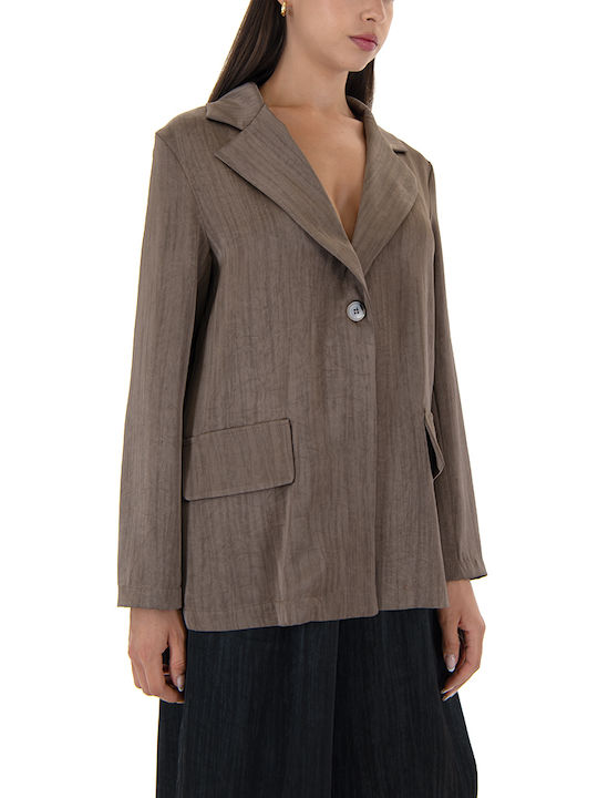 Black n Black Blazer pentru femei Sacou Maro