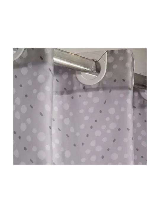 Nef-Nef Homeware Bathroom Curtain Silver Shower Curtain Fabric with Hooks 180x200cm Silver