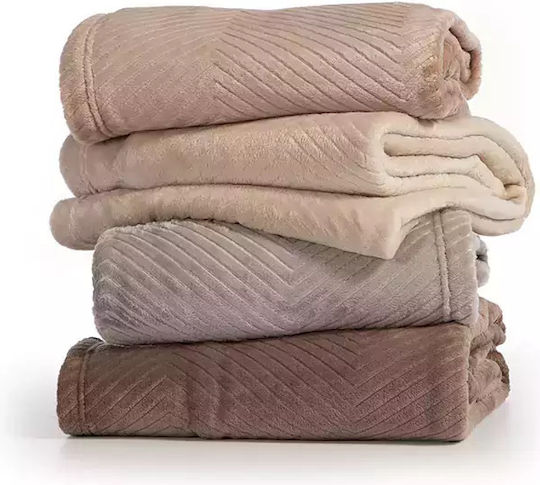 Nef-Nef Homeware Dakari Ριχτάρι Τριθέσιου Καναπέ Fleece 180x300εκ. Brown
