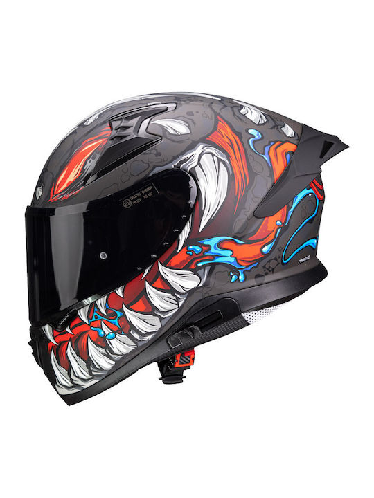 Pilot Snake SV Reptile-X Titanium Mat Motorcycle Helmet Full Face ECE 22.06 1500gr with Sunvisor