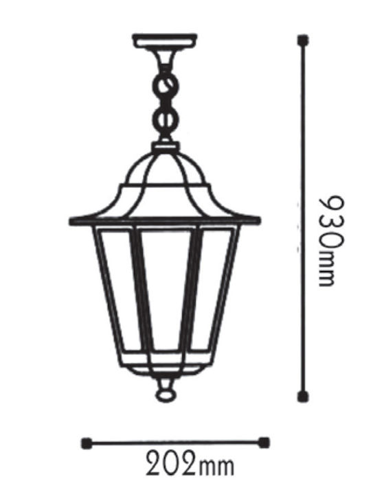Aca HI6022 Стенно Външно Lattern E27 IP44 21.6x30.5см