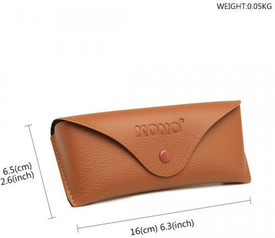 Miss Lulu Leather Look Soft Sunglasses Case Brown