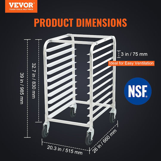 Vevor Commercial Kitchen Food Cart