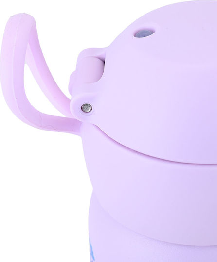 Estia Wonder Bottle Save The Aegean Stainless Steel Kids Thermos Water Bottle with Straw Non Spill Multicolour 500ml