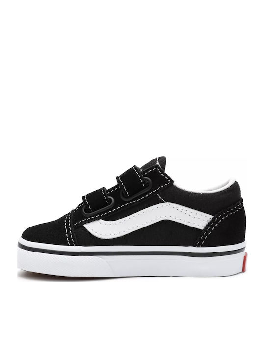 Old Skool V Kids Sneakers with Hoop & Loop Closure Black