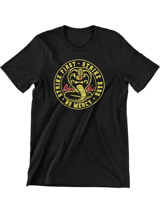 Pegasus Lux In Tenebris Cobra Kai T-shirt Black Cotton Front Back Logo
