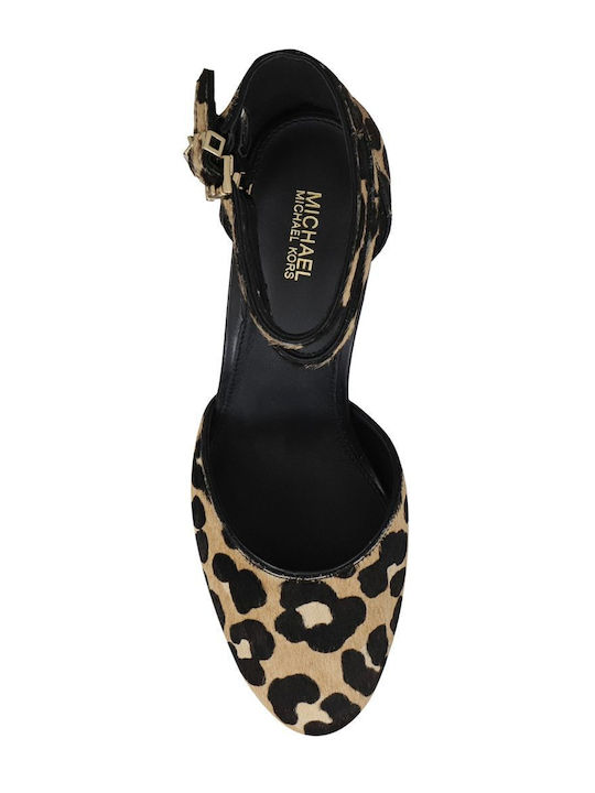 Martina Δερμάτινες Γόβες με Ψηλό Τακούνι Animal Print Μαύρες