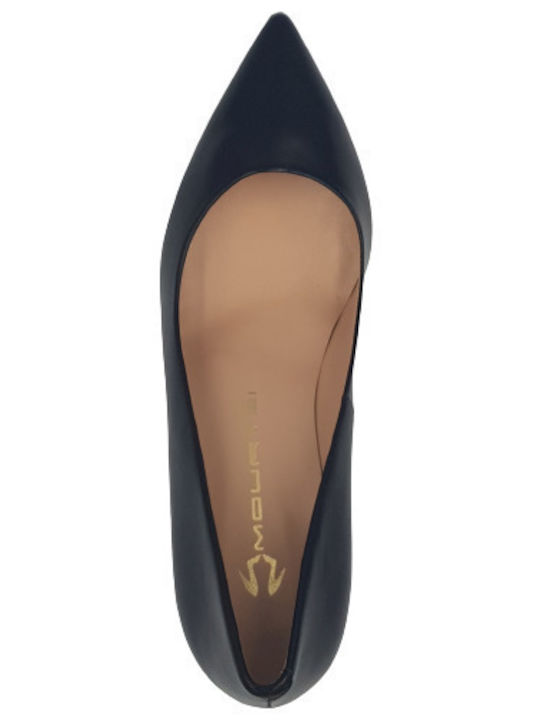 Leather Pointed Toe Stiletto Black High Heels