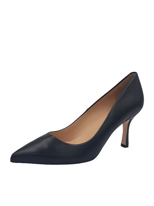 Leather Pointed Toe Stiletto Black High Heels