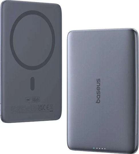 Baseus PicoGo AM41 MagSafe Външна Батерия 5000mAh 20W с USB-C Порт Сива