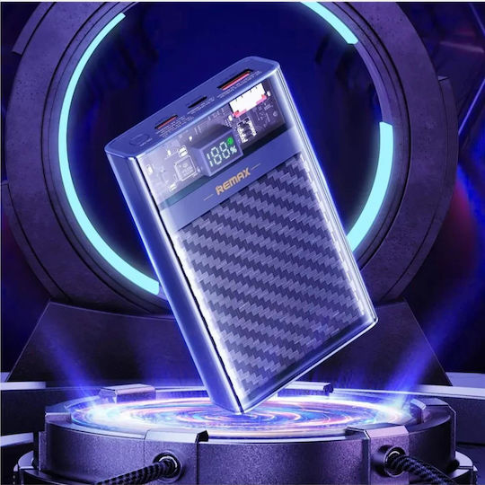Remax RPP-551 Power Bank 10000mAh with USB-A and USB-C Output Ports Blue