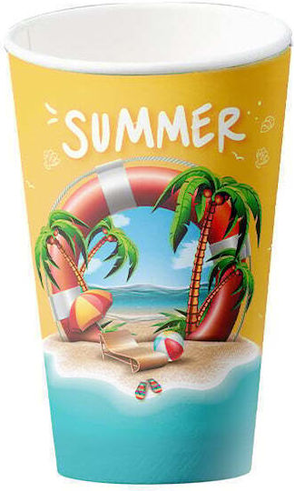 Summer Pahar de unică folosință Hârtie Perete Dublu Portocaliu 355ml 25buc