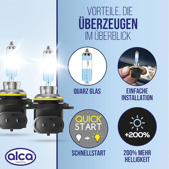 Alca 2 Pieces HIR2 Halogen Car Lamp I PX22d I 12V 55W Halogen Headlight Lamp I +200% More Brightness I Headlight Lamp I E-mark I Vehicle
