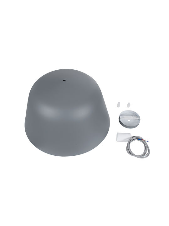 GloboStar Westvale Deckenleuchte Grau Glocke mit Lampenbirnensockel E27 40x24x24cm