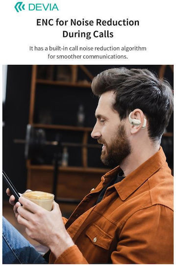 Devia OWS Pro1 Open Ear Bluetooth Handsfree Earphones with Sweat Resistance and Charging Case Beige