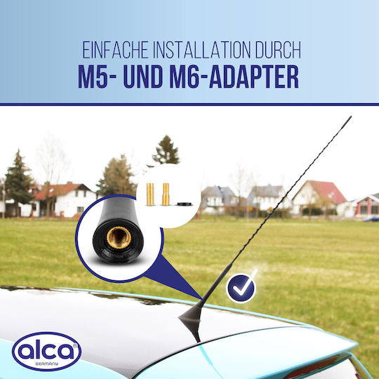 Alca KFZ-Antenne Dach Mit Gewinde für Radio in Schwarz Farbe