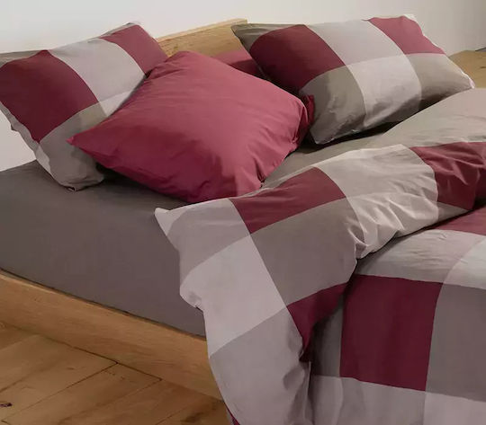 Nef-Nef Homeware Sheet Sets Double 200x270cm. Casual Bordo 4pcs