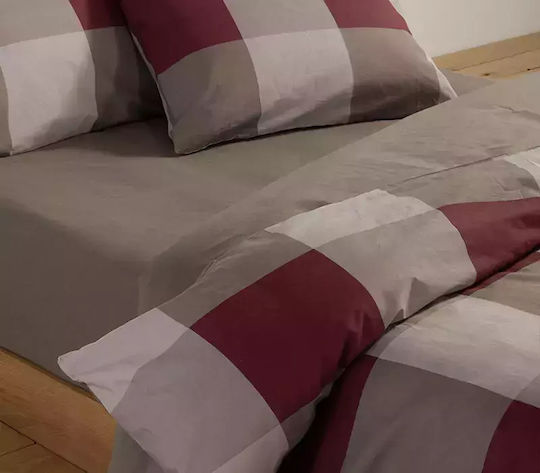 Nef-Nef Homeware Сет Чаршафи с Ластик 160x200+35см. Casual Bordo 4бр