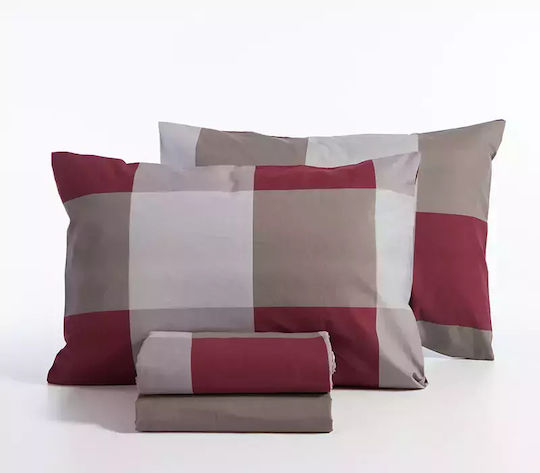 Nef-Nef Homeware Sheet Sets Double 200x270cm. Casual Bordo 4pcs