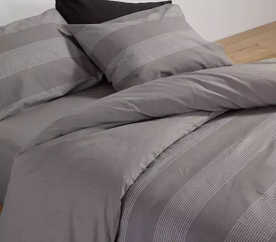 Nef-Nef Homeware Bettwäsche-Set Doppel 200x270cm. Casual D.grey 4Stück