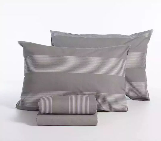 Nef-Nef Homeware Bettwäsche-Set Doppel 200x270cm. Casual D.grey 4Stück