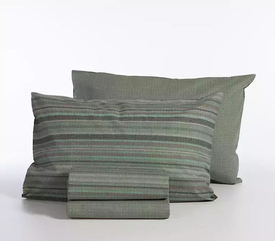 Nef-Nef Homeware Bettwäsche-Set Überdoppel 240x270cm. Degree Green 4Stück