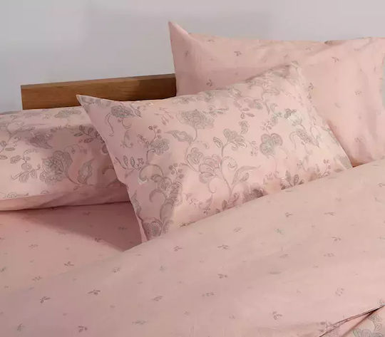 Nef-Nef Homeware Carena Σετ Σεντόνια Μονά με Λάστιχο 100x200+35εκ. Pink (3τμχ)