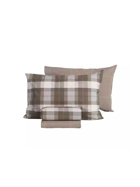 Nef-Nef Homeware Bettwäsche-Set Einzel 170x270cm. Racket Golden Brown 3Stück