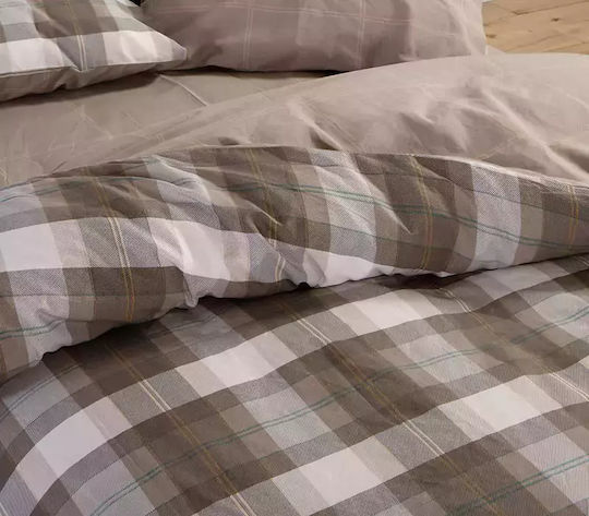 Nef-Nef Homeware Sheet Sets King Size with Elastic 180x200+35cm. Racket Golden Brown 4pcs