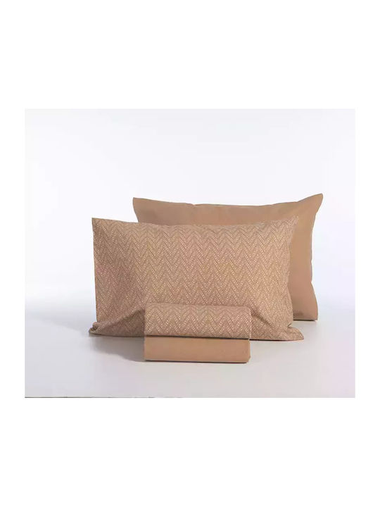 Nef-Nef Homeware Sheet Sets Double 200x270cm. Suspen Caramel 4pcs