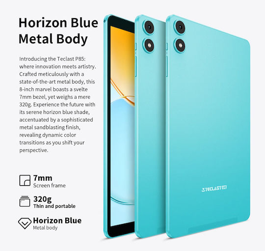 Teclast P85 2025 8" Tablet (3GB/64GB) Μπλε
