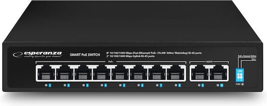 Esperanza Unmanaged L2 Switch with 10 Gigabit (1Gbps) Ethernet Ports
