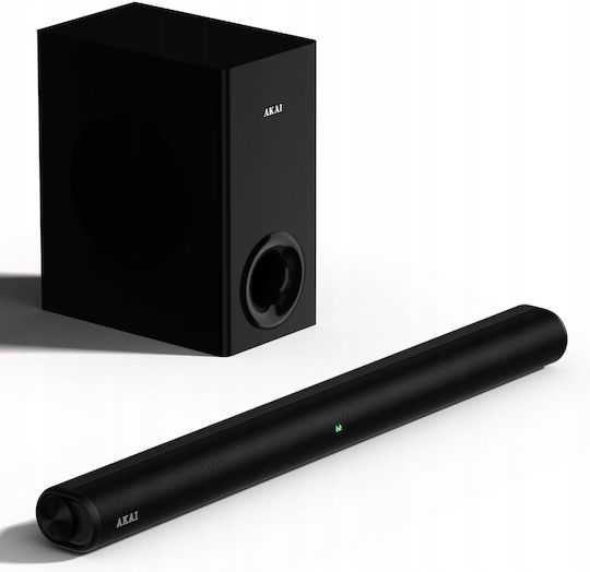 Akai Proffesional Soundbar 2.1 Bluetooth and HDMI 150W with Wireless Subwoofer and Remote Control Black ASB-8WSW
