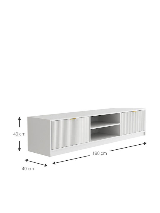 Телевизионно Мебелче Allegro Plus Бяло Д180xДълб40xВис40см
