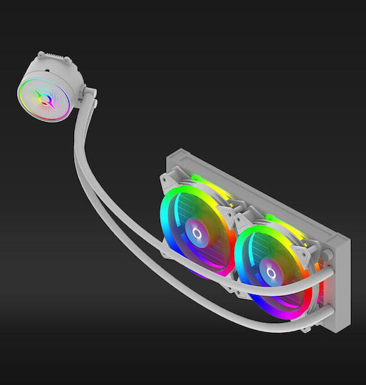 Aqirys 240 AIO Υδρόψυξη AIO CPU με 2 Ανεμιστήρες 120mm και ARGB Φωτισμό Λευκή