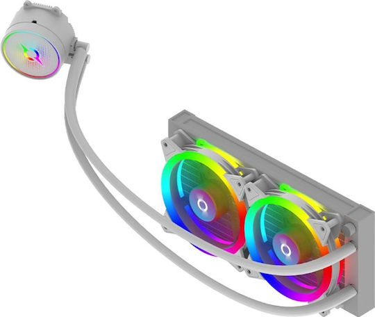 Aqirys 240 AIO Υδρόψυξη AIO CPU με 2 Ανεμιστήρες 120mm και ARGB Φωτισμό Λευκή