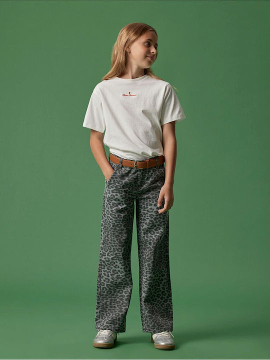 Pantaloni de Blugi pentru Copii Grey Leopard Print